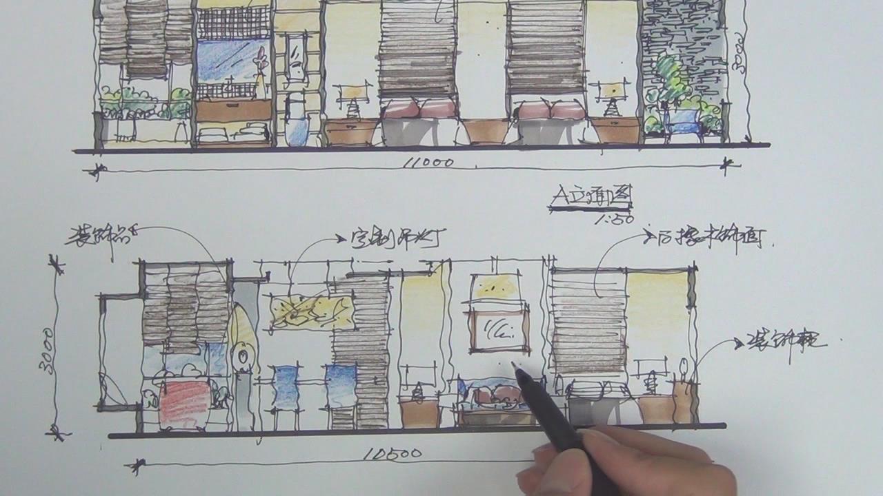 室内设计手绘平面图,室内手绘图线稿,室内手绘线稿_大山谷图库