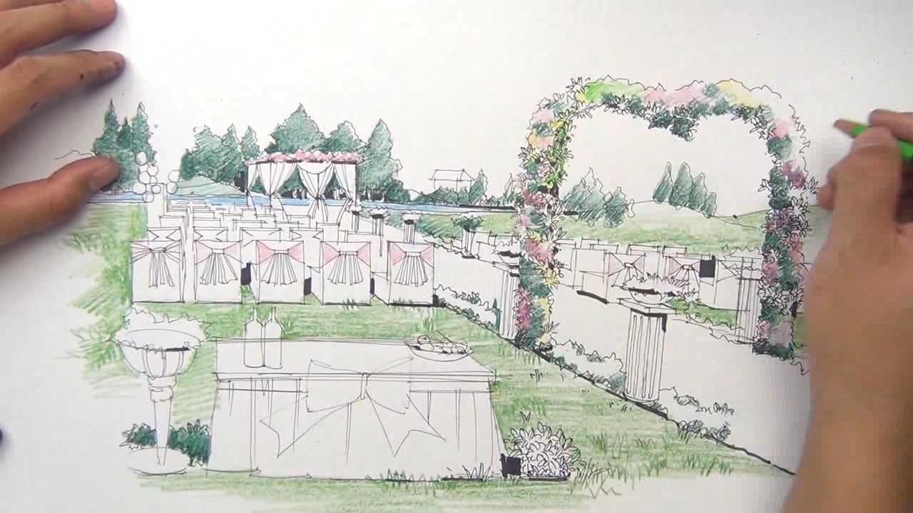 婚礼场景 手绘图图片展示