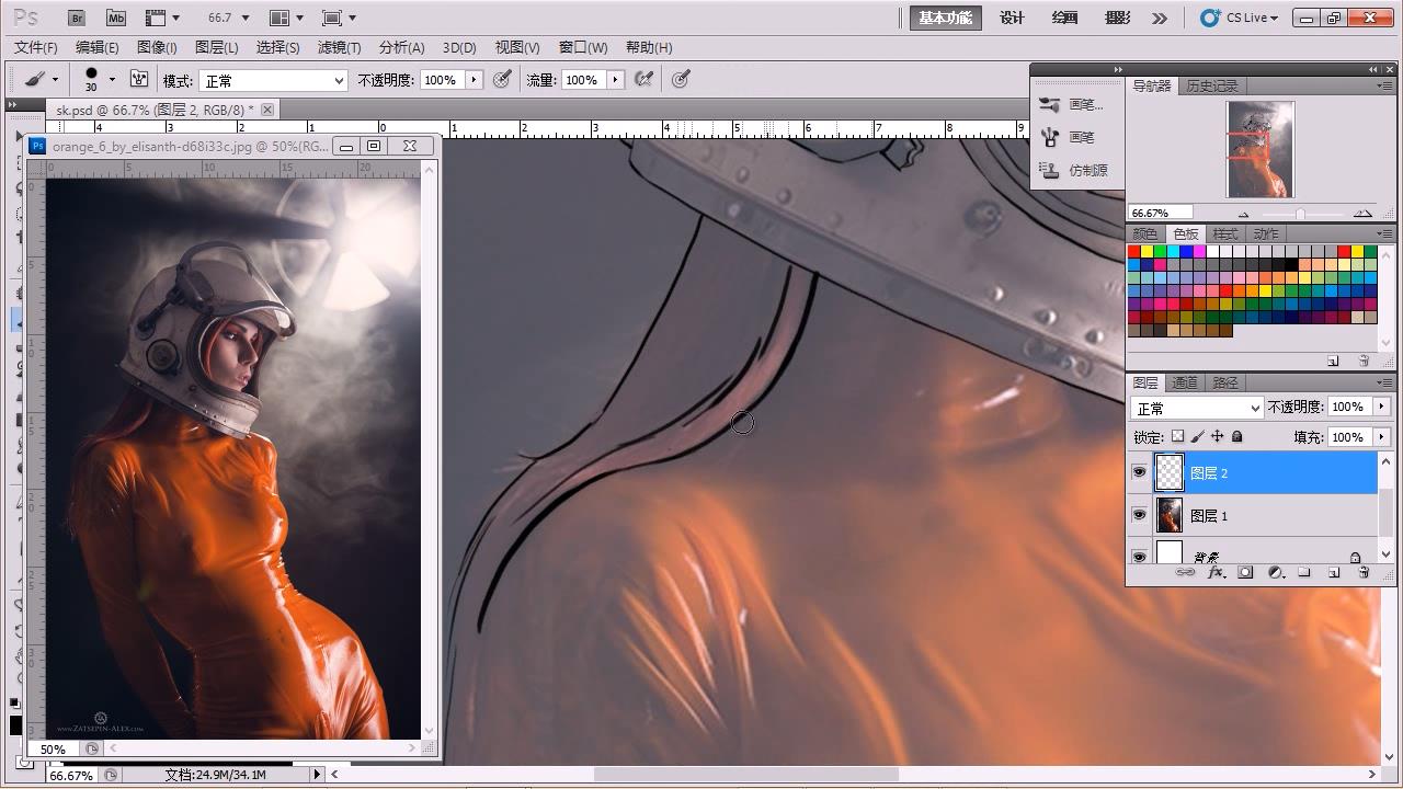 ps手绘美式漫画风格绘画教程